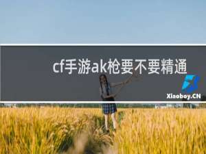 cf手游ak枪要不要精通