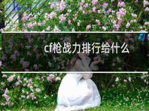 cf枪战力排行给什么