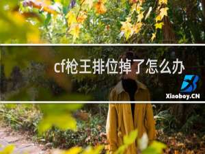 cf枪王排位掉了怎么办