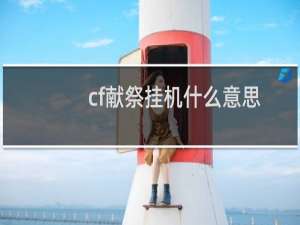 cf献祭挂机什么意思