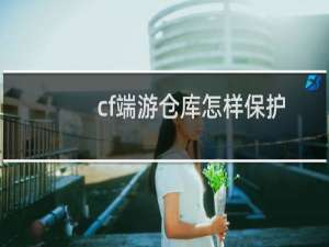 cf端游仓库怎样保护