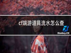 cf端游道具流水怎么查