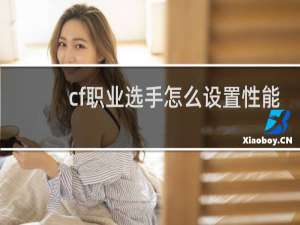 cf职业选手怎么设置性能
