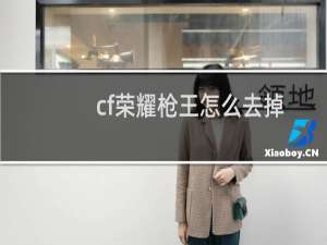 cf荣耀枪王怎么去掉