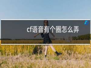 cf语音有个圈怎么弄