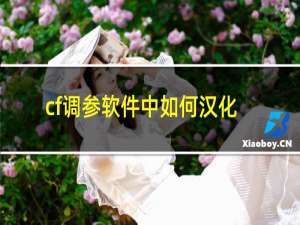 cf调参软件中如何汉化