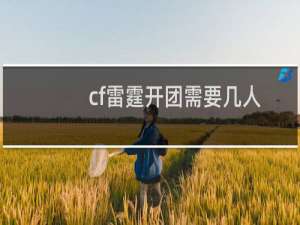 cf雷霆开团需要几人