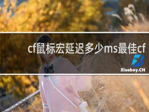 cf鼠标宏延迟多少ms最佳cf