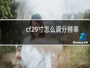 cf29寸怎么调分辨率