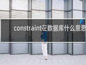 constraint在数据库什么意思