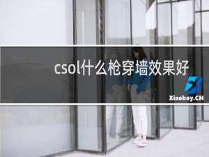 csol什么枪穿墙效果好