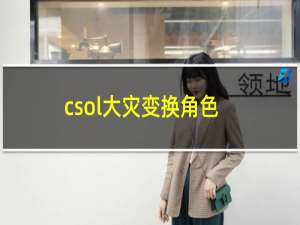 csol大灾变换角色