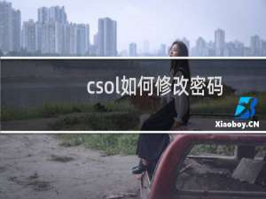 csol如何修改密码