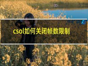 csol如何关闭帧数限制