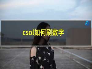 csol如何刷数字