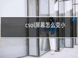 csol屏幕怎么变小