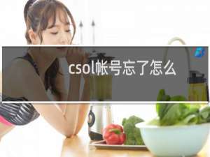 csol帐号忘了怎么
