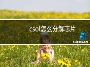 csol怎么分解芯片