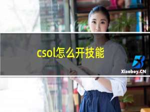 csol怎么开技能