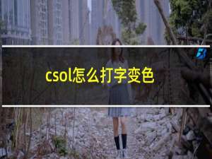 csol怎么打字变色