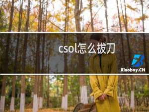 csol怎么拔刀