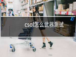 csol怎么武器测试