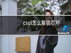 csol怎么解锁芯片