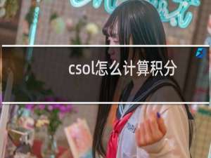 csol怎么计算积分