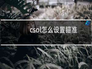 csol怎么设置瞄准