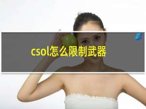 csol怎么限制武器