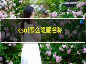 csol怎么隐藏名称