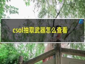 csol抽取武器怎么查看