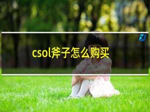 csol斧子怎么购买