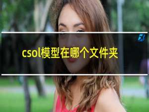 csol模型在哪个文件夹