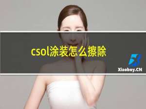 csol涂装怎么擦除