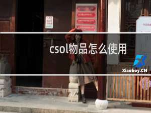 csol物品怎么使用