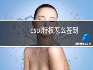 csol特权怎么签到