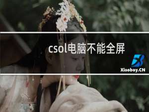csol电脑不能全屏