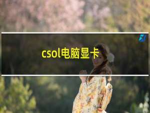 csol电脑显卡