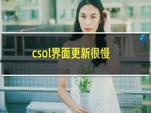 csol界面更新很慢