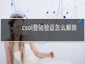 csol登陆验证怎么解除