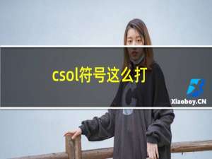 csol符号这么打