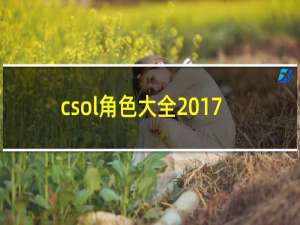 csol角色大全2017