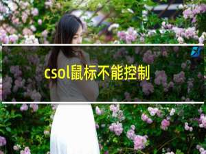 csol鼠标不能控制