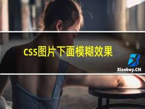 css图片下面模糊效果