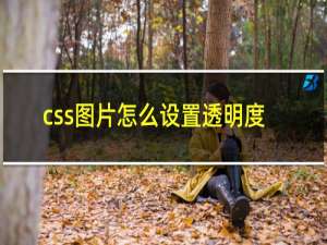 css图片怎么设置透明度