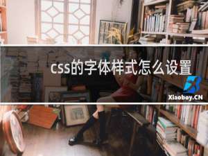 css的字体样式怎么设置