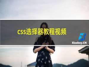 css选择器教程视频