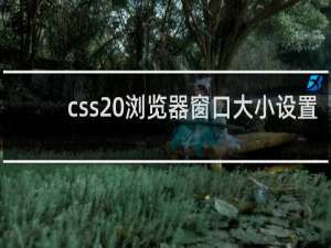 css 浏览器窗口大小设置