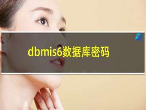 dbmis6数据库密码